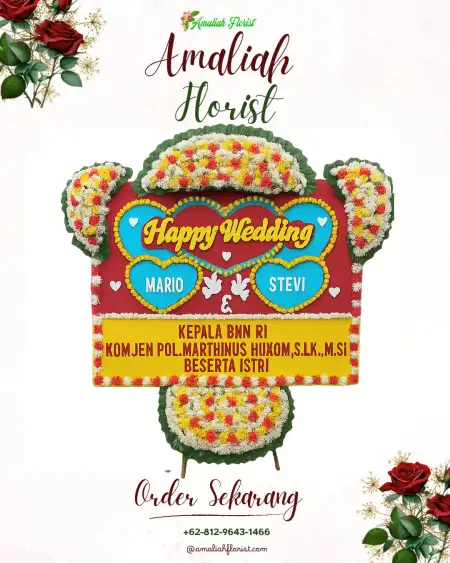 Papan Bunga Pernikahan Cicau